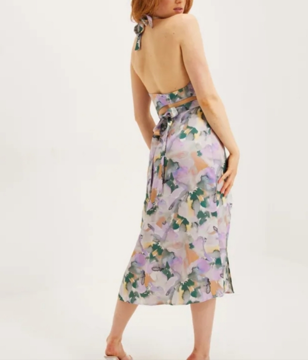 For Love And Lemons Pastel Floral Midi Dress Size XS new with tags